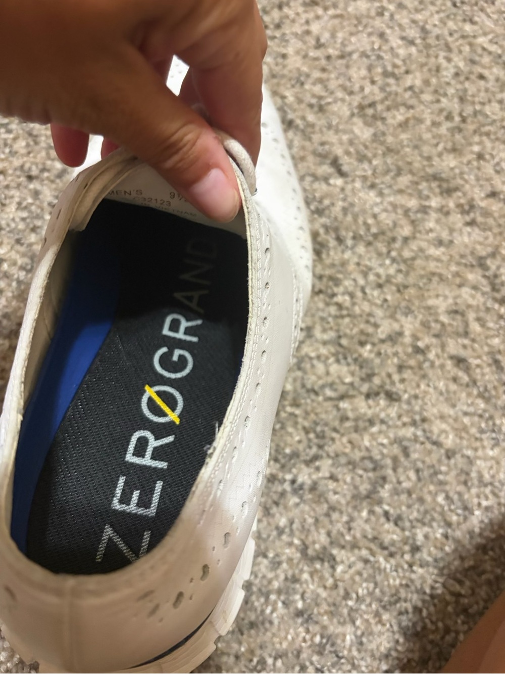 Cole Haan White Leather Zerogrand Men’s Sneaker with Blue Insole
